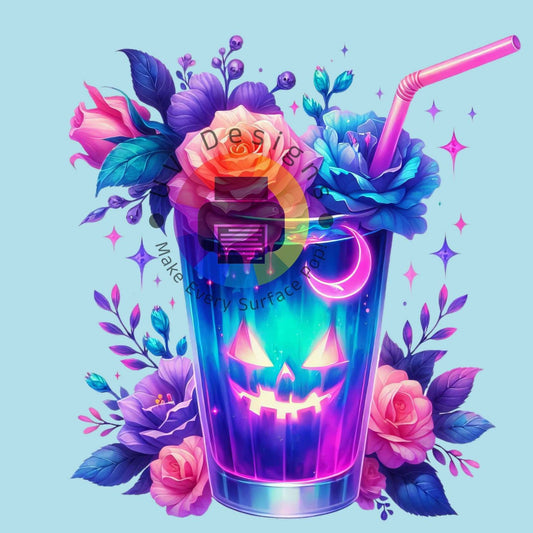 Pompoen cocktail met bloemen