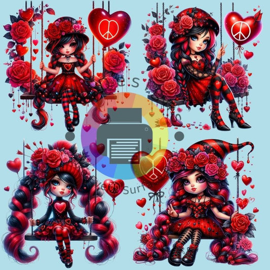 4 Peace and love gnome meisjes