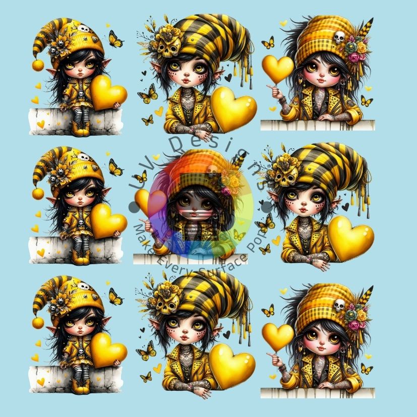 4 cm Gothic gnome girls nr 4