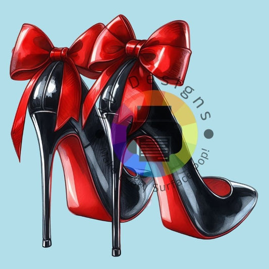 Zwart - rode stiletto's nr 1