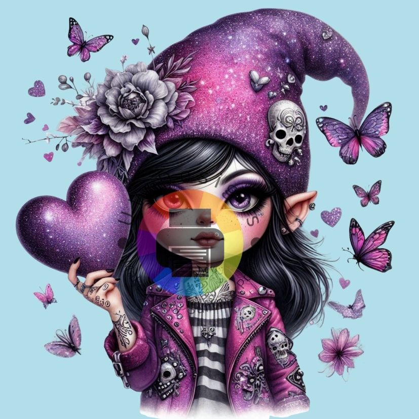 Gothic gnome meisje - Paars nr 3