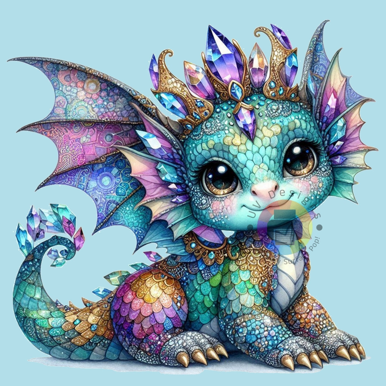 Dragon 12 cm avec cristaux n° 2 