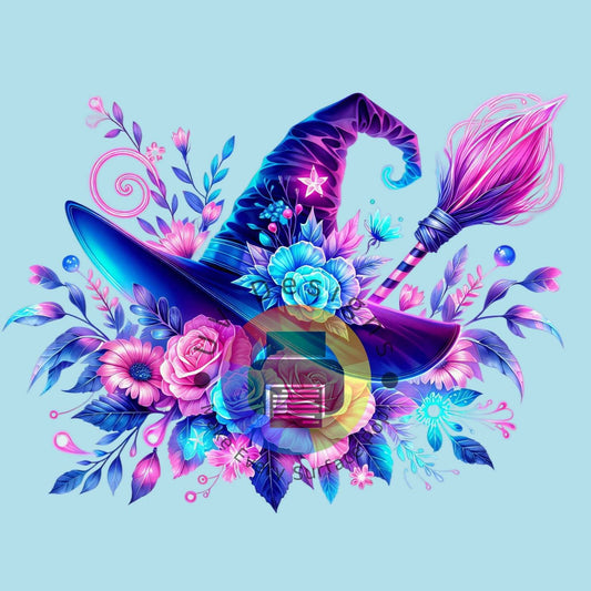 7 cm Heksenhoed met bloemen