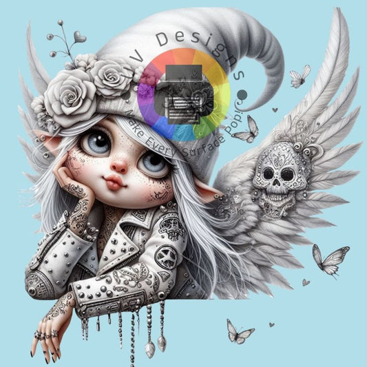 Gothic gnome meisje - Wit nr 4