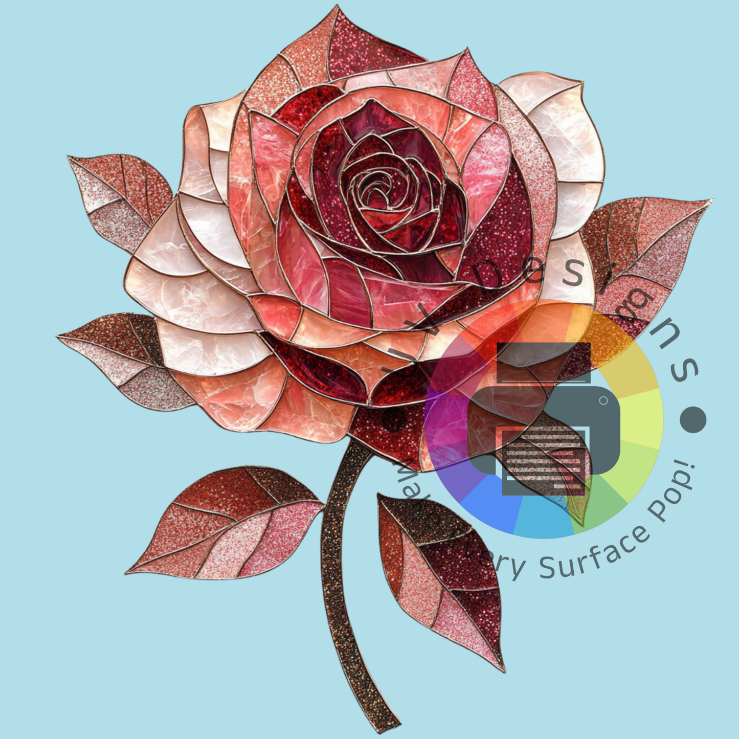 Stained glass roos nr 4