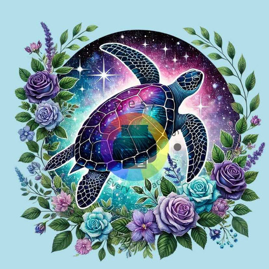 Tortue avec des fleurs n°1