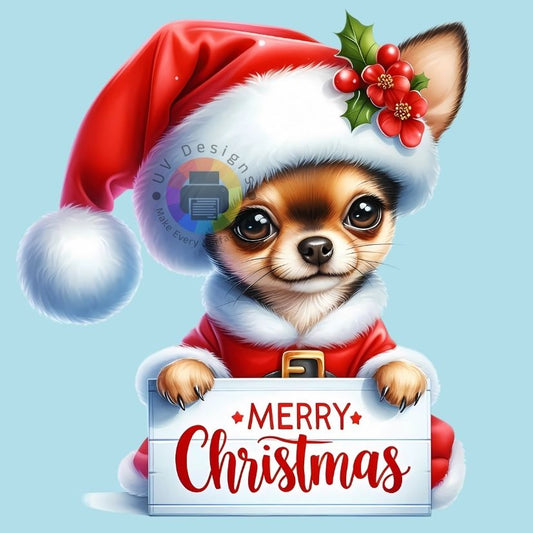 12 cm Merry Christmas puppy ENG + FR