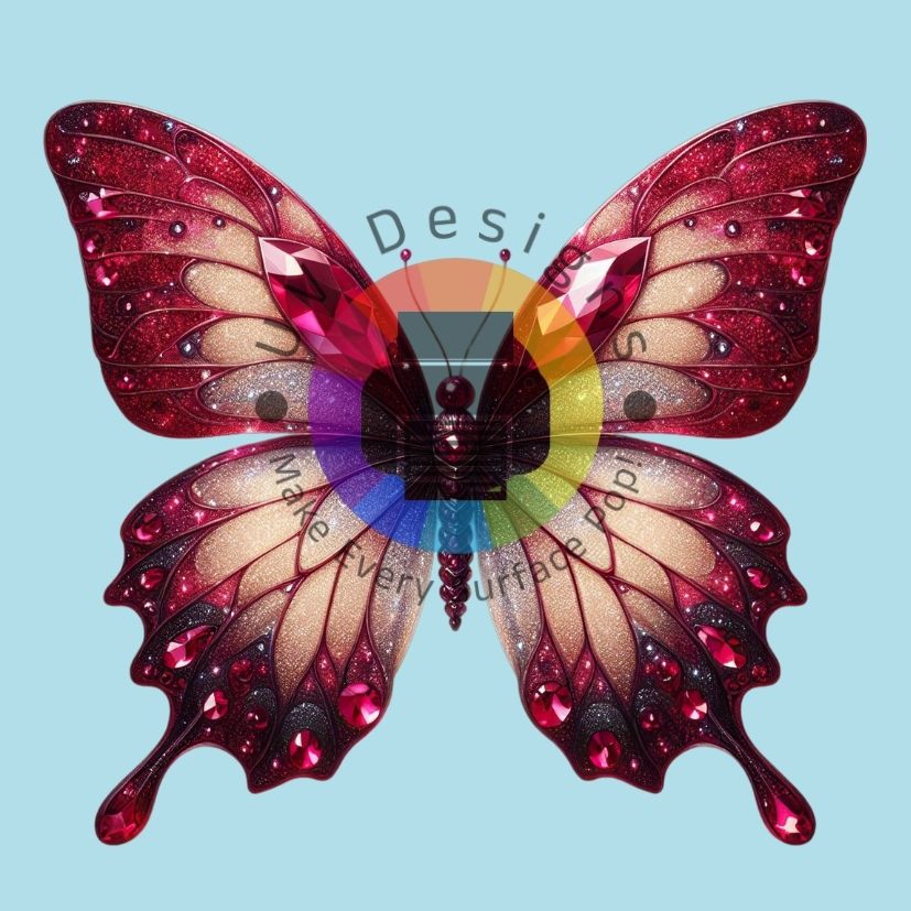 Papillon de diamants rouges n° 1