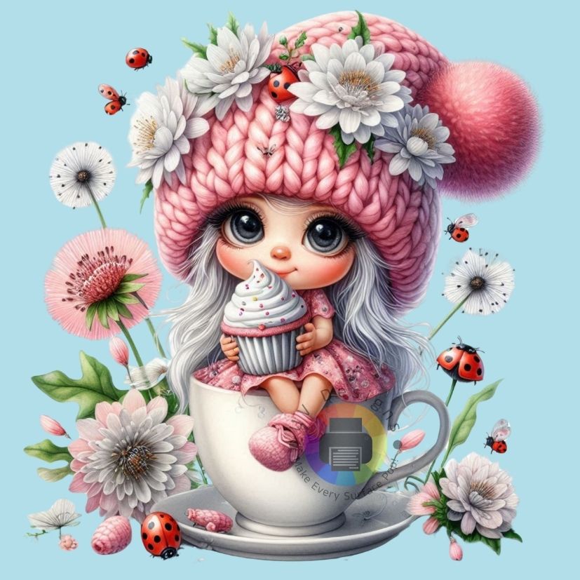 12 cm Cupcake gnome meisje nr 1