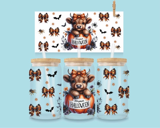 16oz Halloween Cow in Pumpkin No. 1 (ENG + FR) 