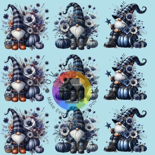 4 cm Kabouters met pompoen - blauw nr 1