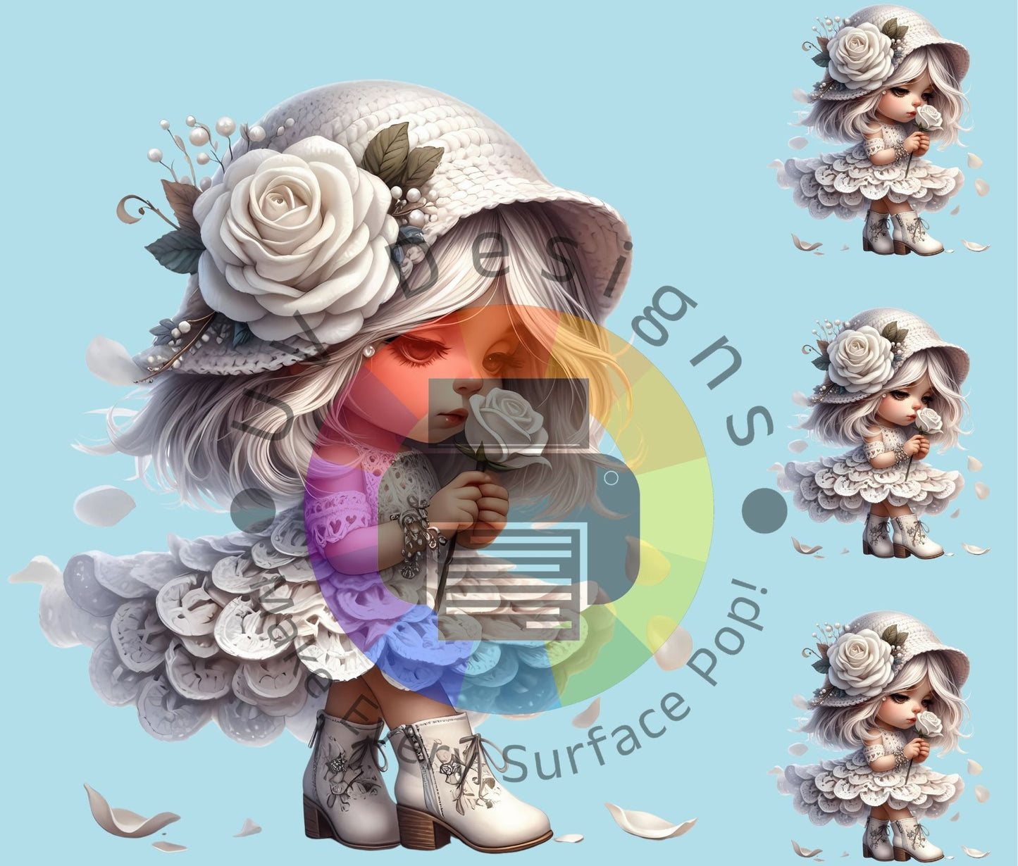 20 oz White Rose Girl n° 3
