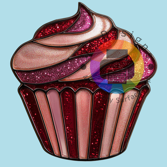 Stained glass cupcake