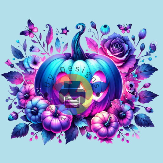 Pompoen met bloemen nr 5