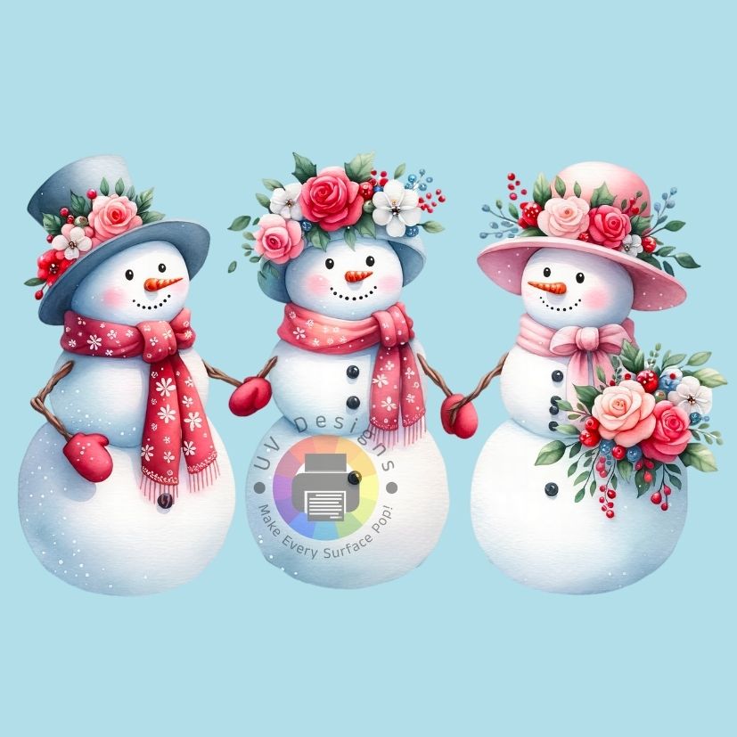 12 cm 3 Flowered snowmen no. 2