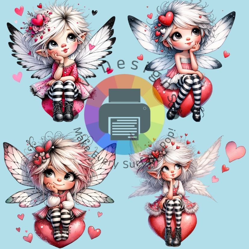 6 cm Elfjes op rode hart