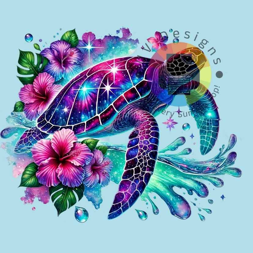 Turtle with flowers no. 5