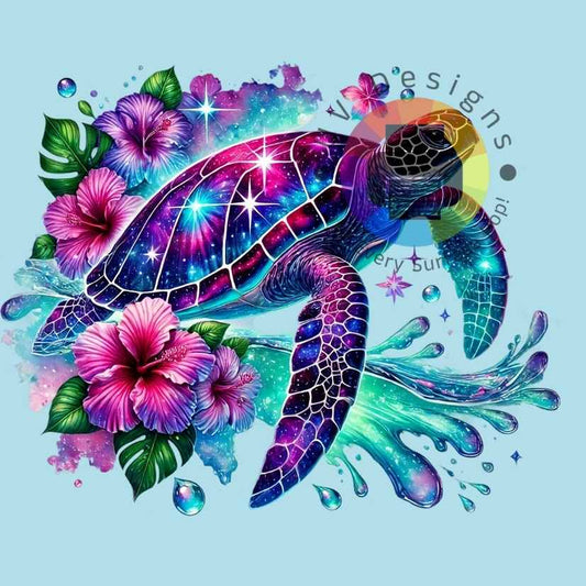 Turtle with flowers no. 5