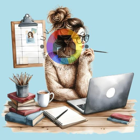 Vrouw met laptop nr 1