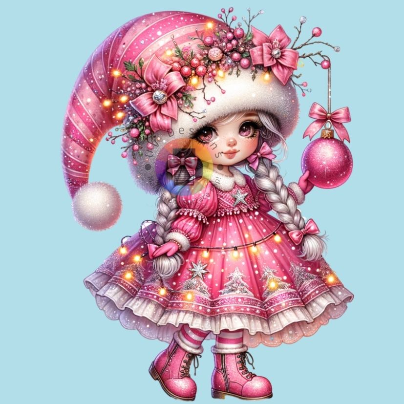 12 cm Christmas girl - pink