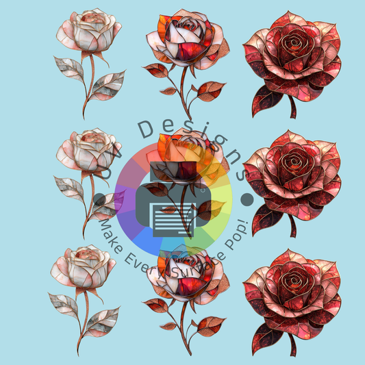 4 cm Stained glass rozen