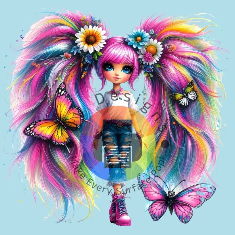 Roze vlinder meisje nr 5