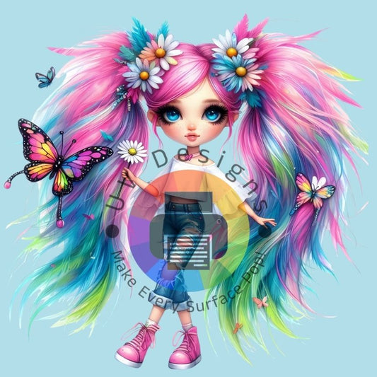 Roze vlinder meisje nr 6