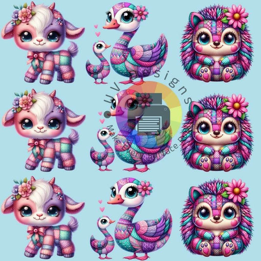 4 cm Patched animals nr 1