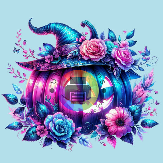 Pompoen met bloemen nr 6