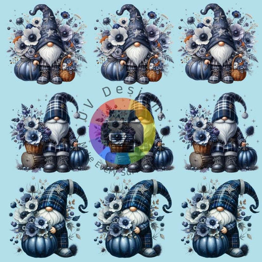 4 cm Kabouters met pompoen - blauw nr 2