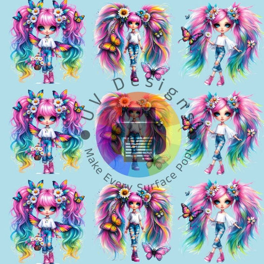 4 cm Roze vlinder meisje