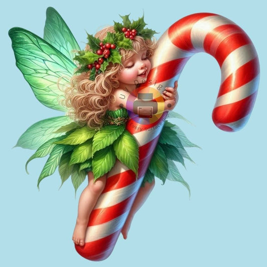 12 cm Christmas fairy on candy stick no. 1