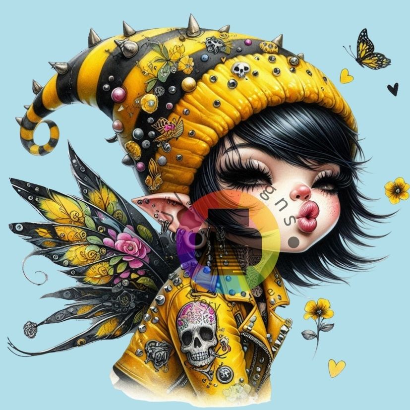 Gothic gnome meisje - Geel nr 4