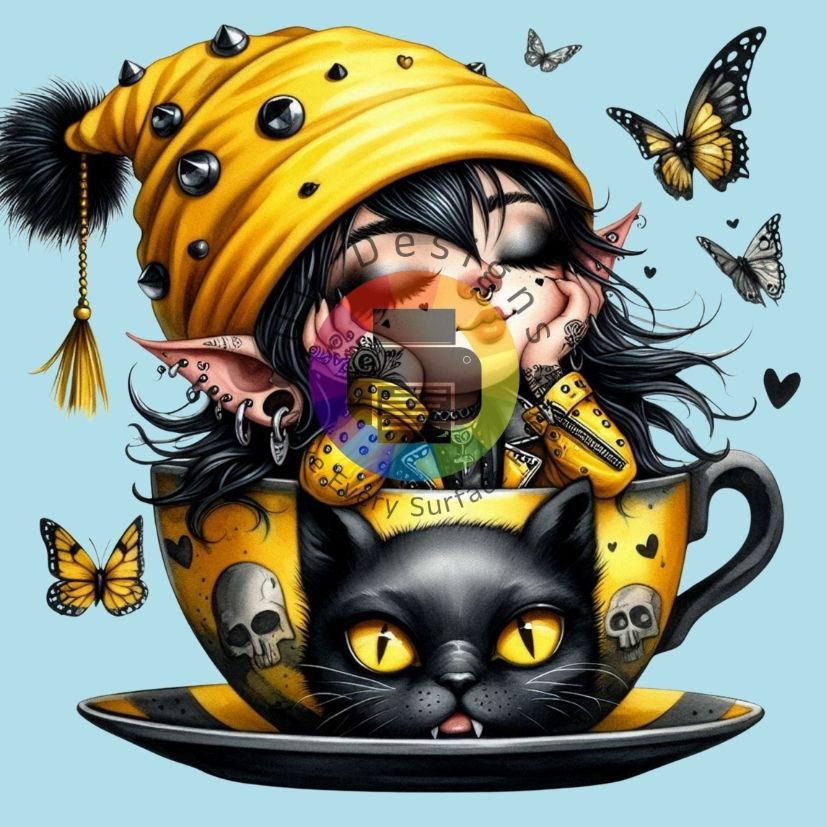 Gothic gnome meisje - Geel nr 5