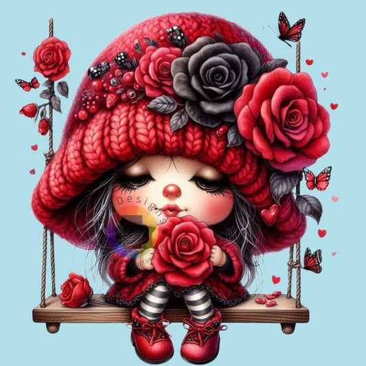 12 cm Rozen gnome meisje nr 3