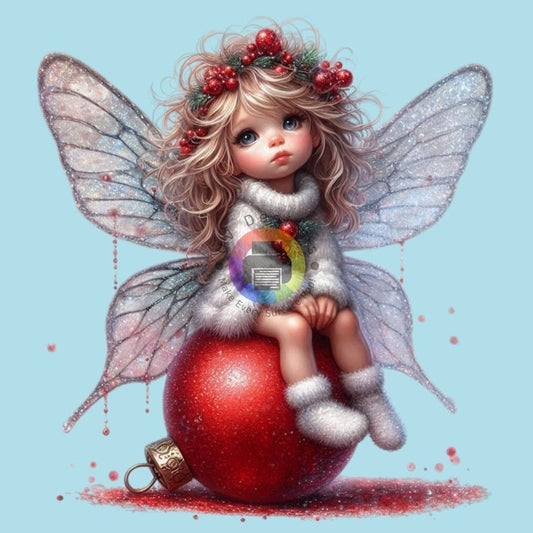 12 cm Christmas fairy on Christmas ball no. 3