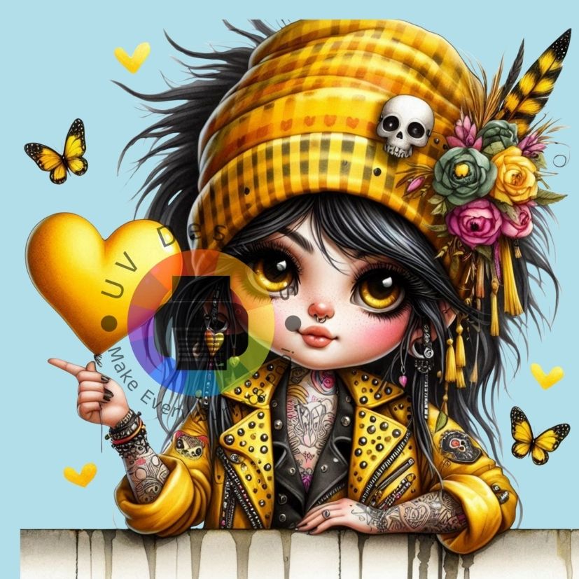 Gothic gnome meisje - Geel nr 8