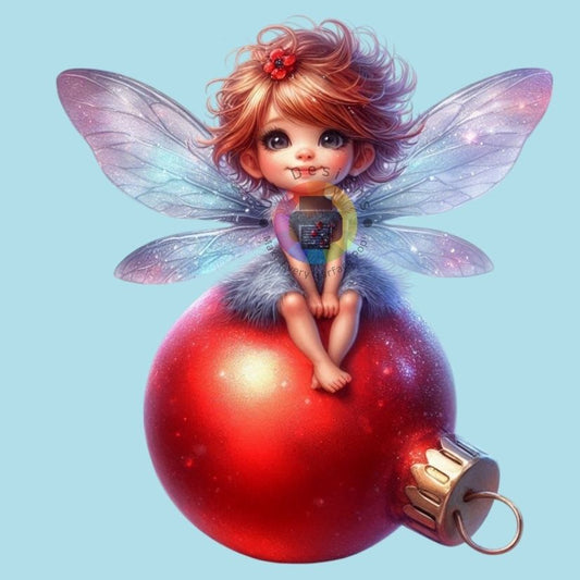 12 cm Christmas fairy on Christmas ball no. 4