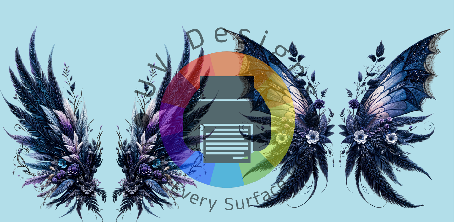 16oz Fantasy fairy wings - blauwe paars nr 1