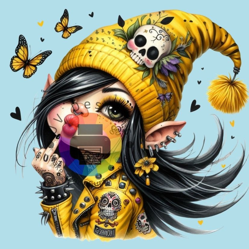 Gothic gnome meisje - Geel nr 10