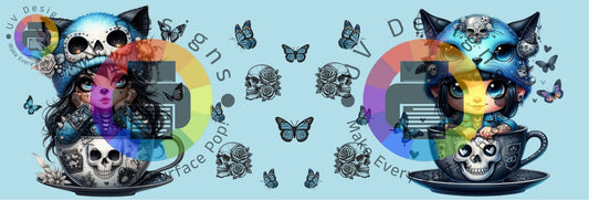 11oz Gothic gnome meisjes in mok - blauw