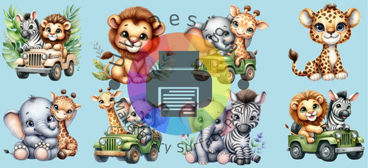 16oz Safari diertjes - leeuw zebra giraf