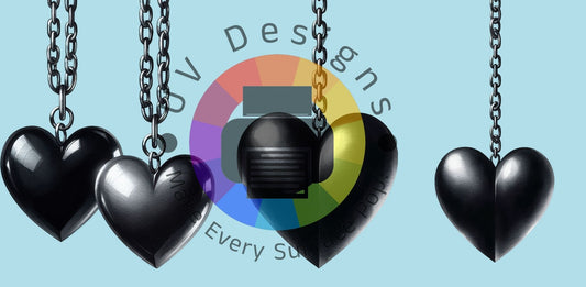 16oz Zwarte harten met ketting