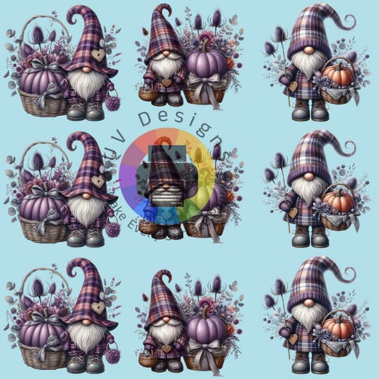 4 cm Kabouters met pompoen - paars nr 1