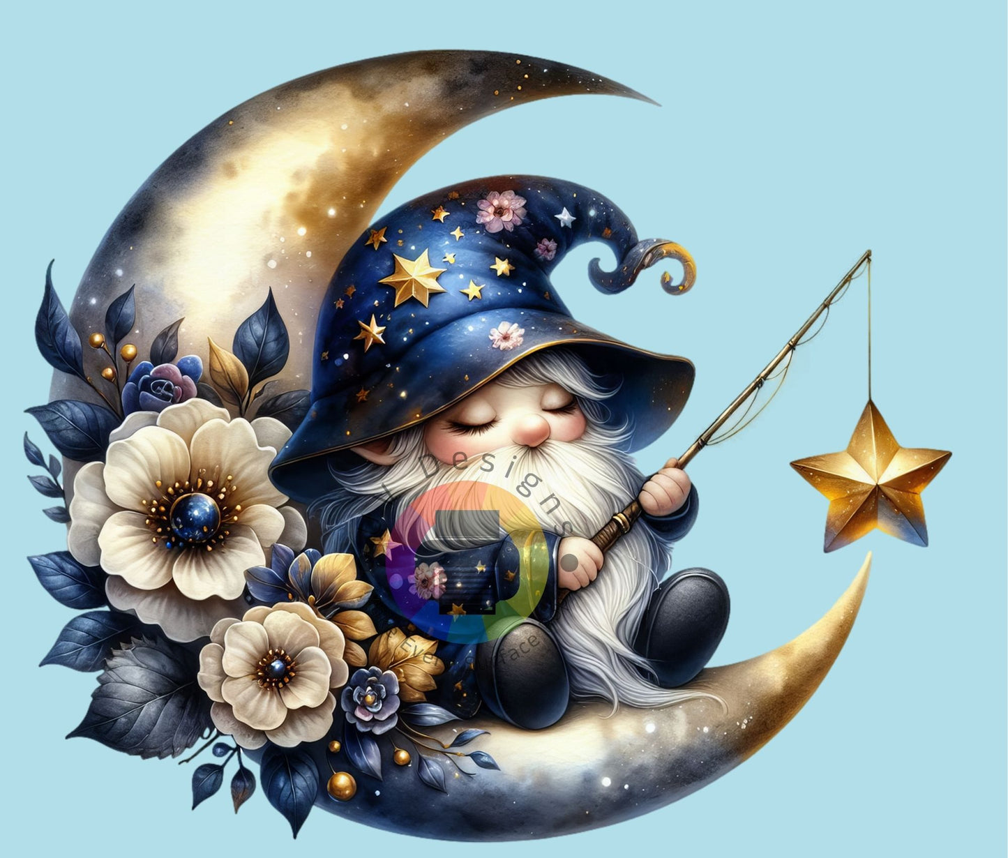 20oz Gnome with star on moon 