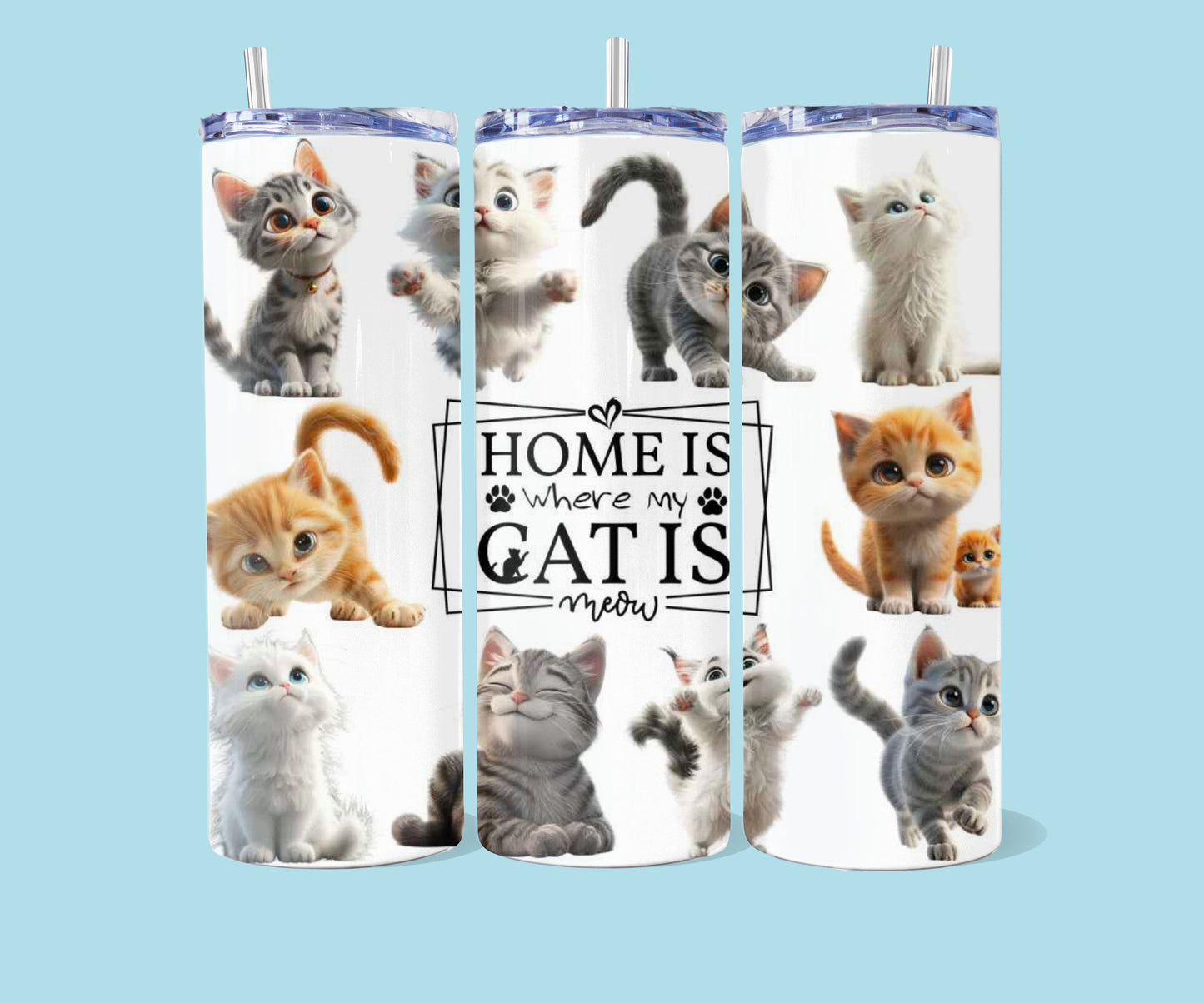 20 oz La maison est là où est mon chat - ANG et FR
