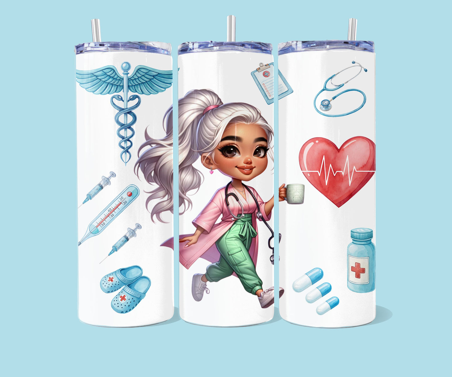 20oz Chibi verpleegkundige - 3 Verschillende