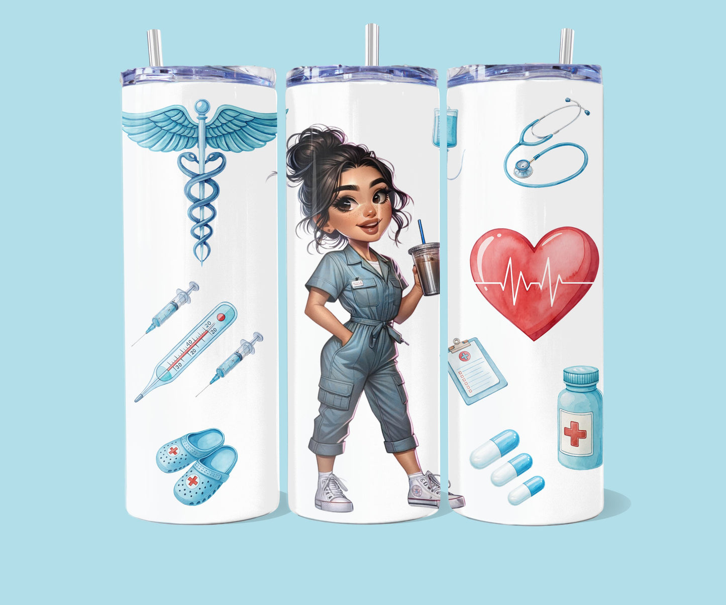 20oz Chibi verpleegkundige - 3 Verschillende
