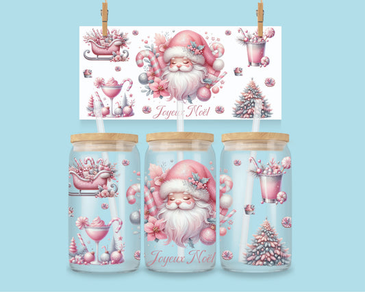 16oz Joyeux Noël - Père Noël - Rose
