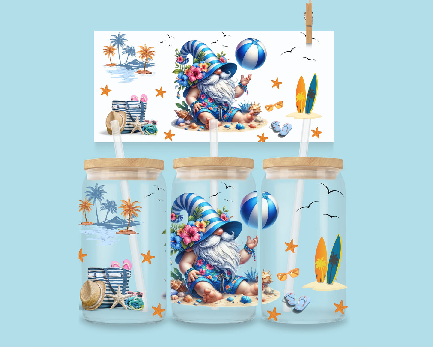 16oz Beach vibe gnome no. 3